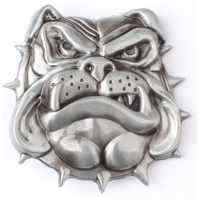 Bulldog riem gesp handgemaakte zelfgemaakte riem accessoires riem diy gray