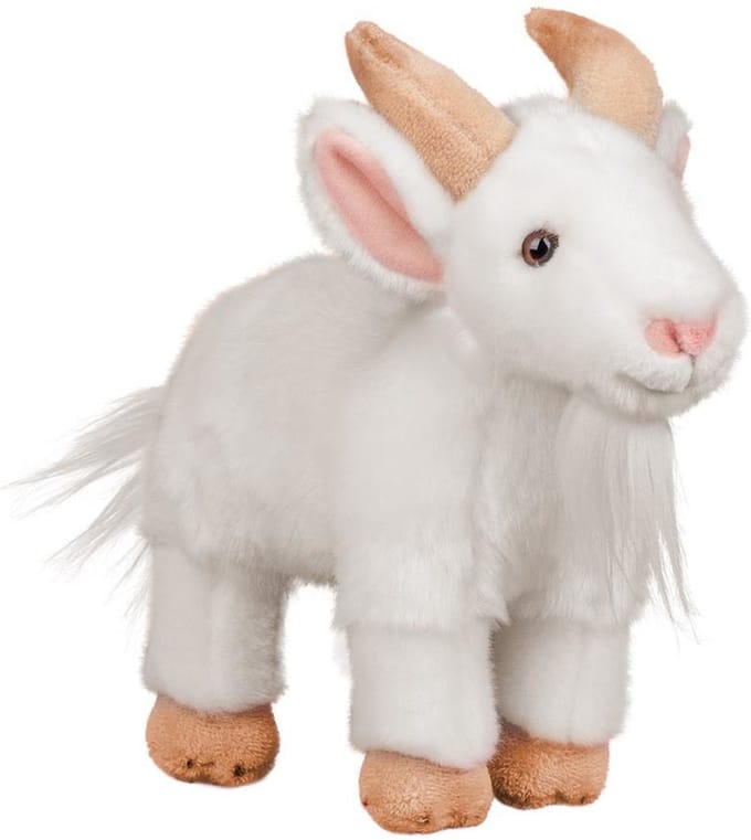 Pluche knuffeldier witte geit 24 cm - Boerderij dieren speelgoed knuffels
