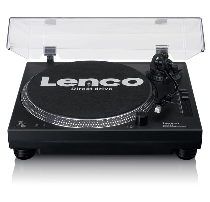 Lenco L-3818BK - Direct drive Record Player with USB/PC Encoding - Platenspeler Zwart