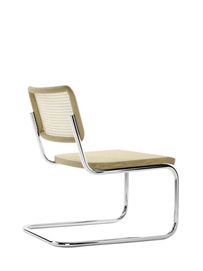 Thonet S 32 VL Stoel - eiken gebleekt - chroom
