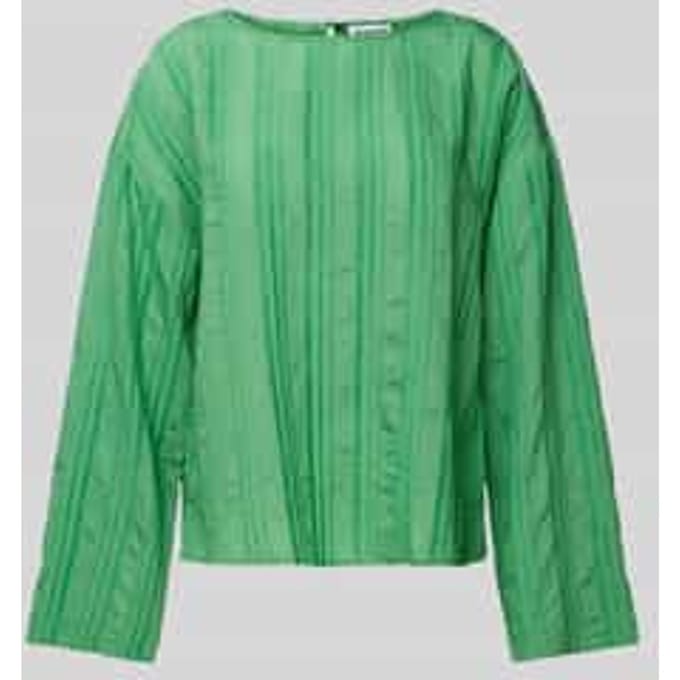 Blouseshirt van viscosemix met ronde hals