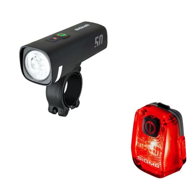 Voor/achter verlichting set Sigma Aura 50 Nyte 10 USB