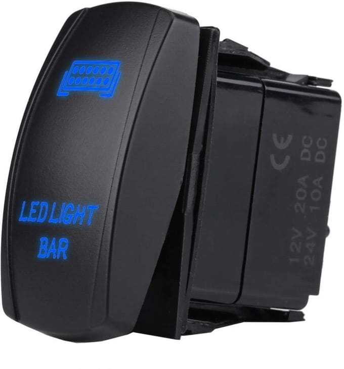 Store_7 - Kippschalter - Dual ON-OFF Schakelaar - Waterdicht - 12V 24V - Geschikt voor Auto en Boot - Compacte Schakelaar