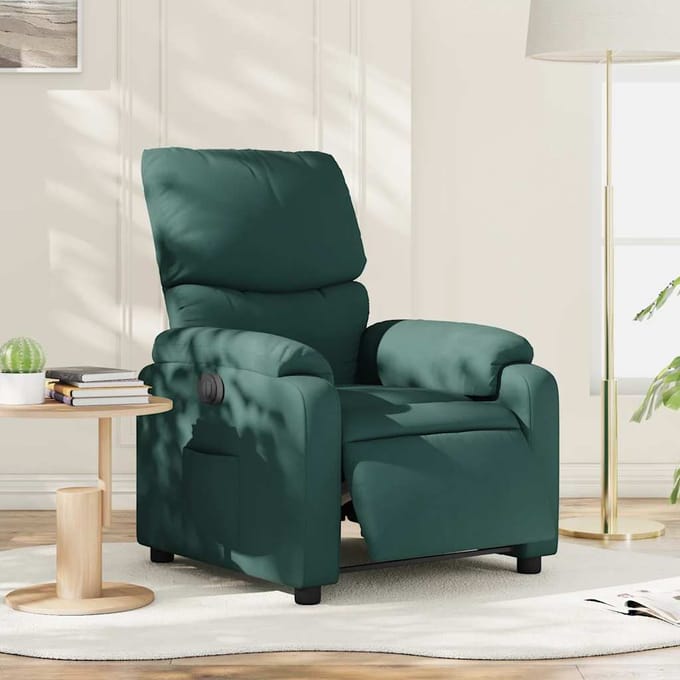 vidaXL - Fauteuil - verstelbaar - elektrisch - stof - donkergroen