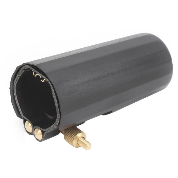 Kit bec de saxophone alto en cuir PU, attache de ligature, capuchon en plastique, boîte blanche JS01 black