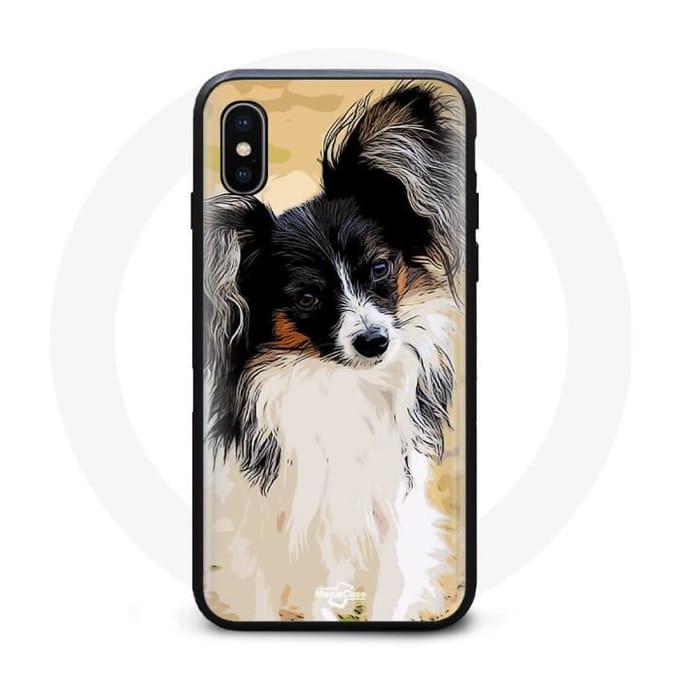 Coque Souple - Mixte - Iphone XS Max - Chien Epagneul Nain Continental - Noir
