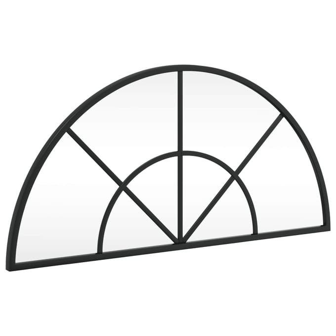 vidaXL - Wandspiegel - boog - 60x30 - cm - ijzer - zwart