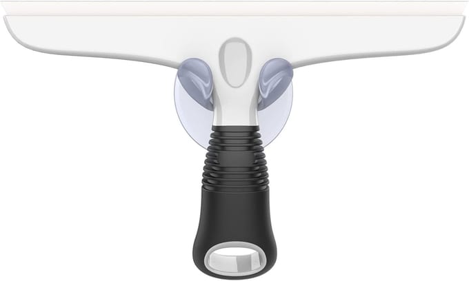Famanu - Multifunctionele siliconen raamtrekker 25 cm met zuighaak, wit-zwart