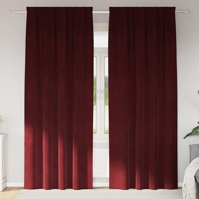 vidaXL - Gordijnen - 2 - st - Wijnrood - 140 - x - 245 - cm - fluweel