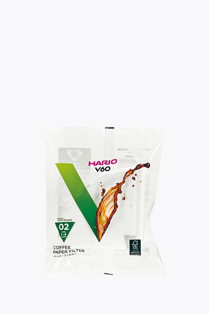 Hario papierfilter wit voor 02 druppelaar (100 stuks)