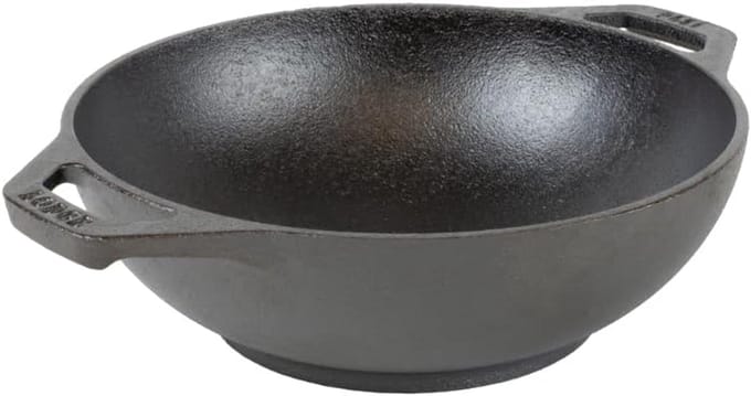 Mini-wok van gietijzer - 22,9 cm met dubbele lusgrepen