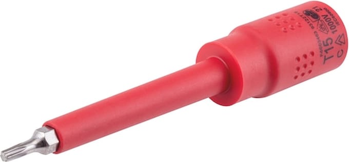 Wurth - VDE-dopsleutel, 3/8 inch, TX, lang - VDE 3/8 inch TX dopsleutel, lang x 1 st Soort aandrijving Binnenvierkant Aansluiting TX15