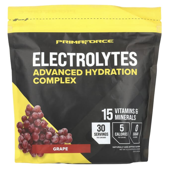Primaforce, Électrolytes, Complexe Hydratant Avancé, Raisin, 30 Sachets, 0.2 oz (5,8 g) Chaque