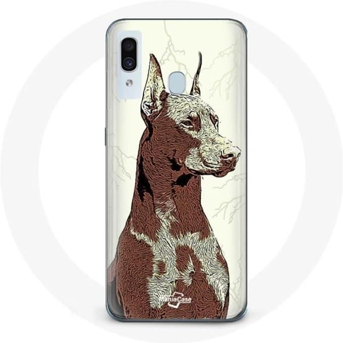 Coque pour Samsung Galaxy A30 Doberman Race de chiens