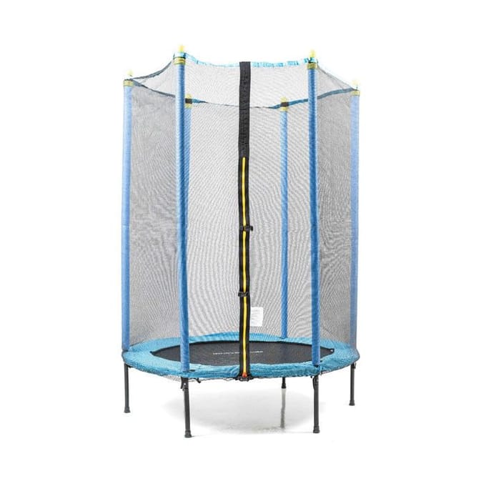 Trampoline - INNOVAGOODS - JEU A RESSORT - 140 cm - Filet de sécurité - 3-6 ans blauw
