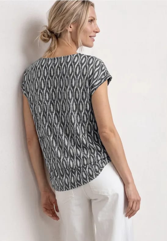 Shirt met hangende schouders in burnout-look
