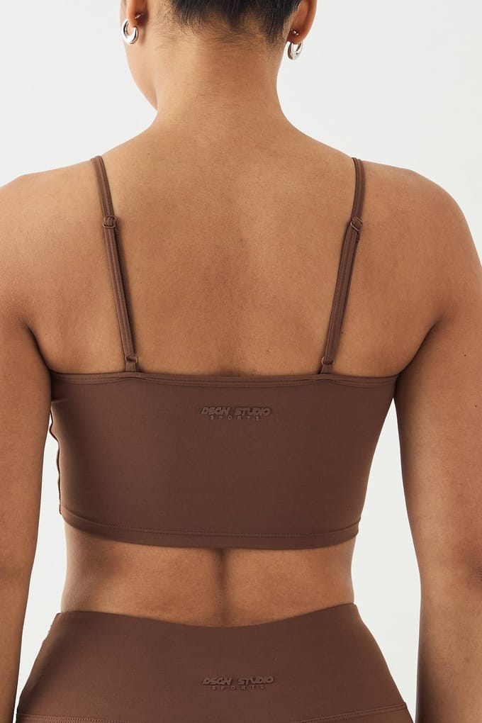 Dames Dsgn Studio Ultra Sculpt Gerimpelde Interne Padding Sport Bh | Mocha | Maat: Medium