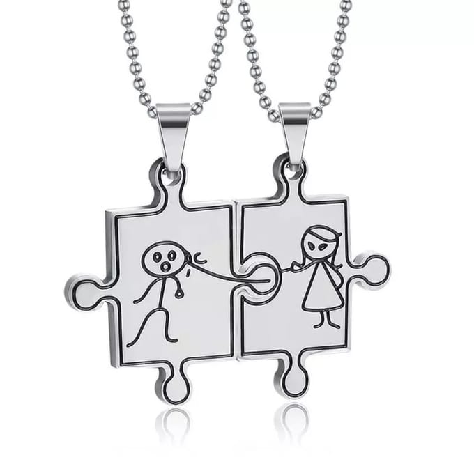 Vriendschapskettingen – Stainless Steel Puzzel Hanger Set - EmmyRovi