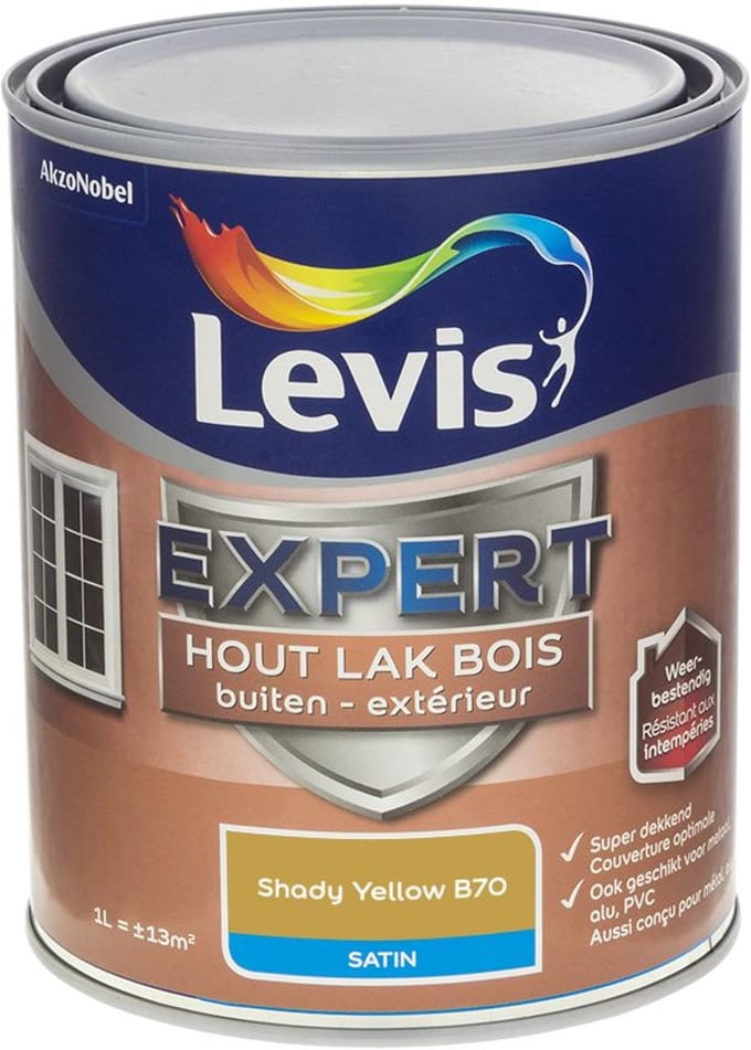 Levis - Expert Hout Lak Buiten Satin Mix - Shady Yellow B70 - Mengverf - 1 L