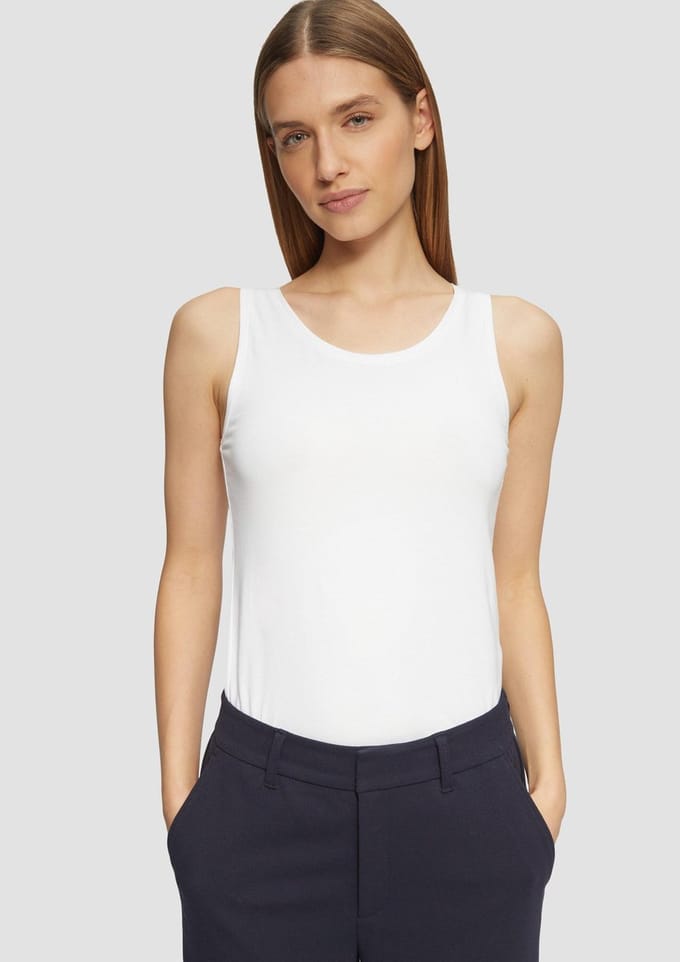 Aansluitende katoenmix tanktop voor vrouwen s.Oliver