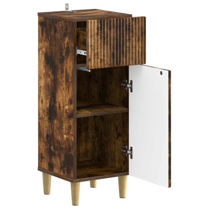 vidaXL - Badkamer - Opbergkast - ARNHEM - Gerookt - eiken - 30 - x - 31 - x - 80 - cm