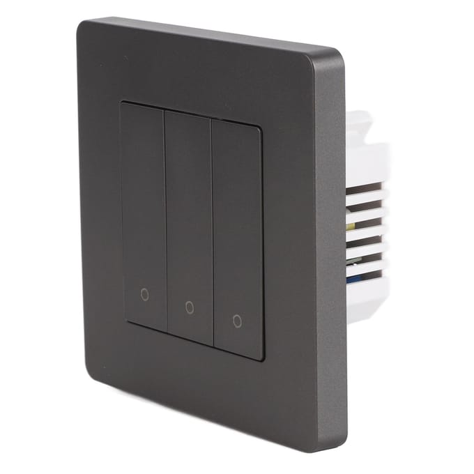 3-voudig Smart Bedieningspaneel APP Timing Intelligent Schakelpaneel Terugverend Type AC100?240V Grijs