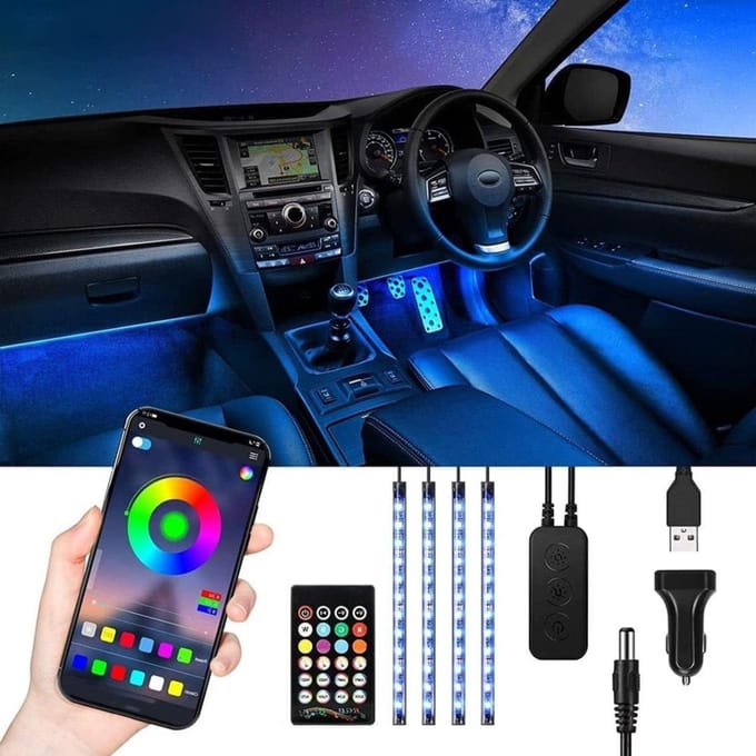 CRLYN® Auto Interieur Verlichting - Led Strip Auto – 27L x 8W x 4H cm