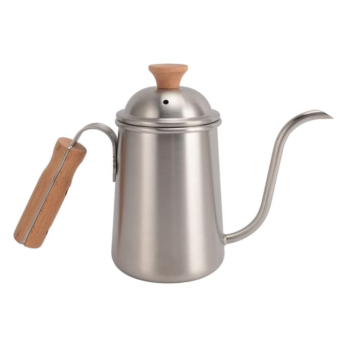 Koffiepot 650ml Roestvrij Staal Handbrouwen Schuurproces met Houten Handvat Koffieketel voor L gray