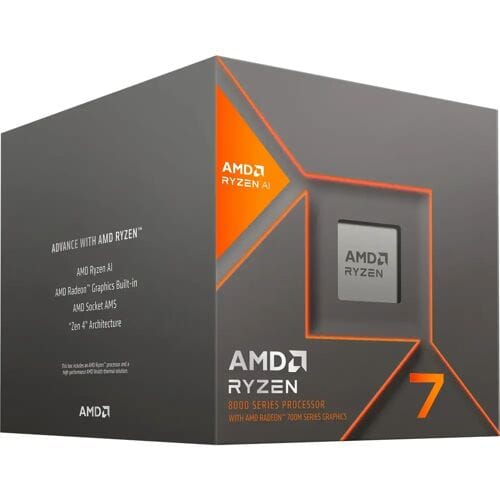 AMD Ryzen 7 8700G - Processor - 4.2 GHz (5.1 GHz) - 8-cores - 16 threads - 24 MB cache - AM5 Socket - Doos - Met AMD Wraith SPIRE koeler