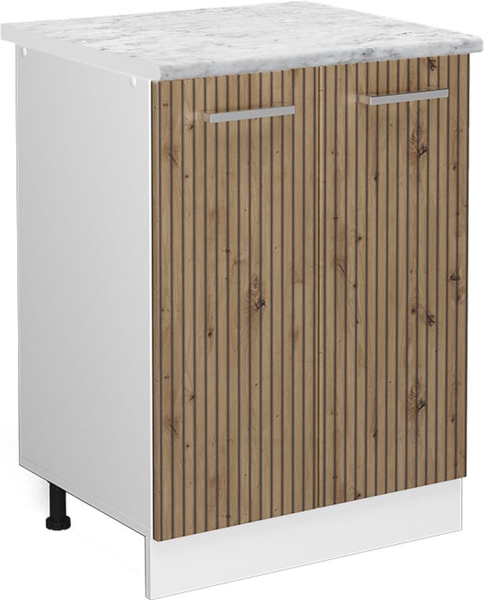 Vicco R-Line Keukenonderkast – 60 cm, WB Marmer Artisanaal eiken
