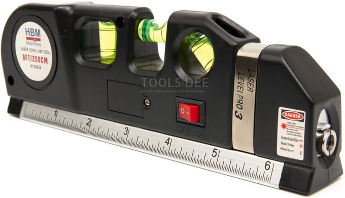 HBM Waterpas met Laser en Geïntegreerde Rolmaat 252 cm