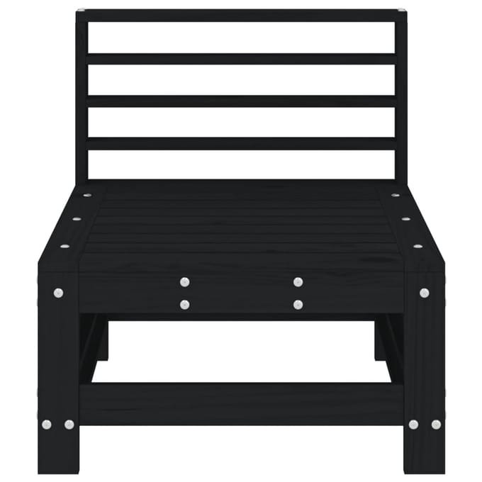 vidaXL - Tuinmiddenbank - massief - grenenhout - zwart
