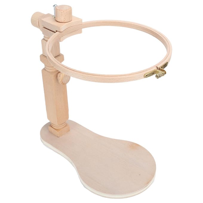 Borduur Houten Borduurring Standaard Kruissteek Set Ring Frame Verstelbare Naaigereedschappen beige