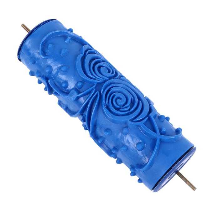 5in Rubber Patroon Verfroller Mooie Patronen Herbruikbaar Decoratieve Kunst Textuurroller Muur blue