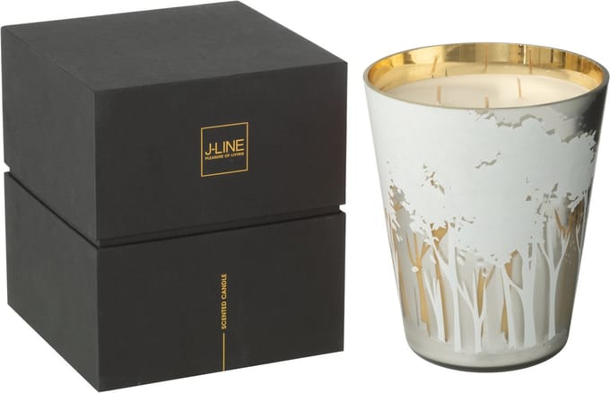 J-Line geurkaars Noa Bos - wit/goud - large - 95U