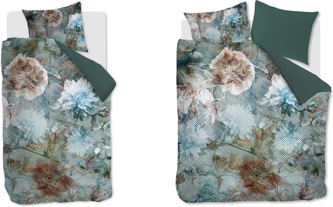 Kardol Erode dekbedovertrek - Tweepersoons - 200x200/220 - Blauw Groen
