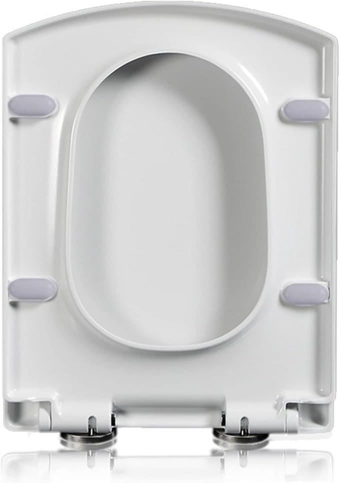 Toilet Seat Soft Close Toilet Seat Modern White Square Toilet Seat Soft Close Quiet Quick Close Hinges Rectangular Toilet Seat with Quick Release Easy Top Attachment