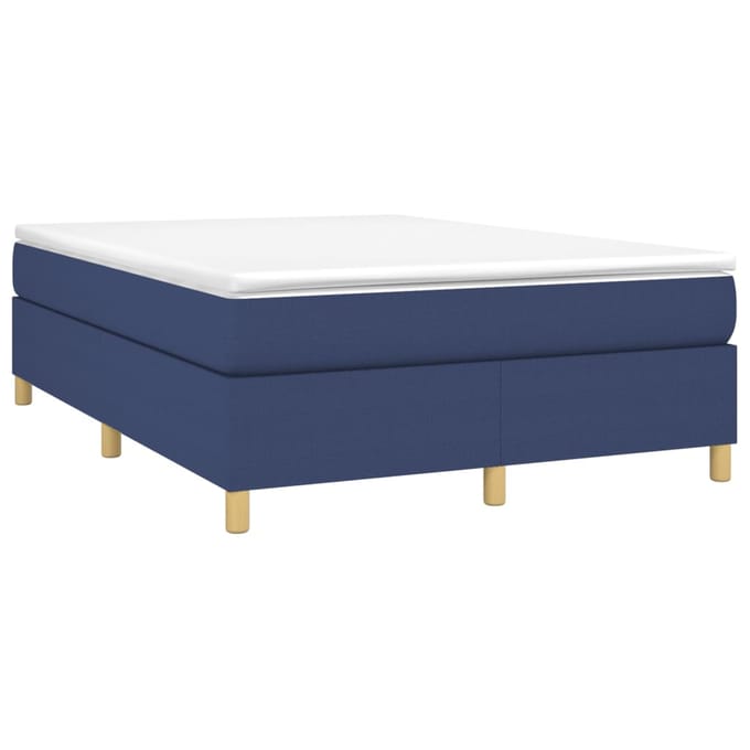 vidaXL - Boxspring - bed - stof - blauw - 140x190 - cm