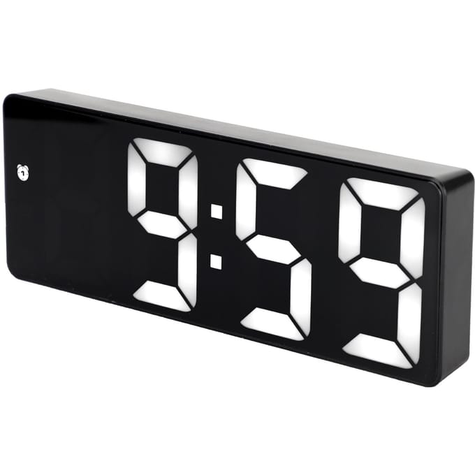 LED Spiegel Wekker USB Elektronische Digitale Tafel Oplaadbaar Gespiegeld Decoratie gray
