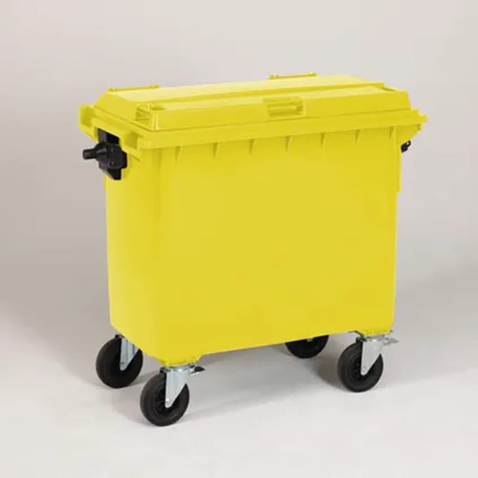 Engels Gele Afvalcontainer – 660 Liter, Hdpe Kunststof