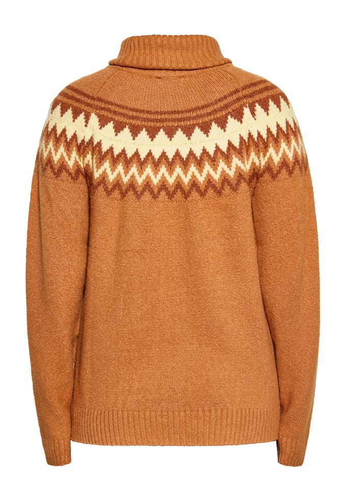 IZIA Gebreide trui Dames Camel Veelkleurig