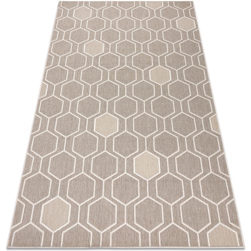 Kleden Rugsx Tapijt SPRING 20404558 Zeshoek- beige kleuring 140x200 cm