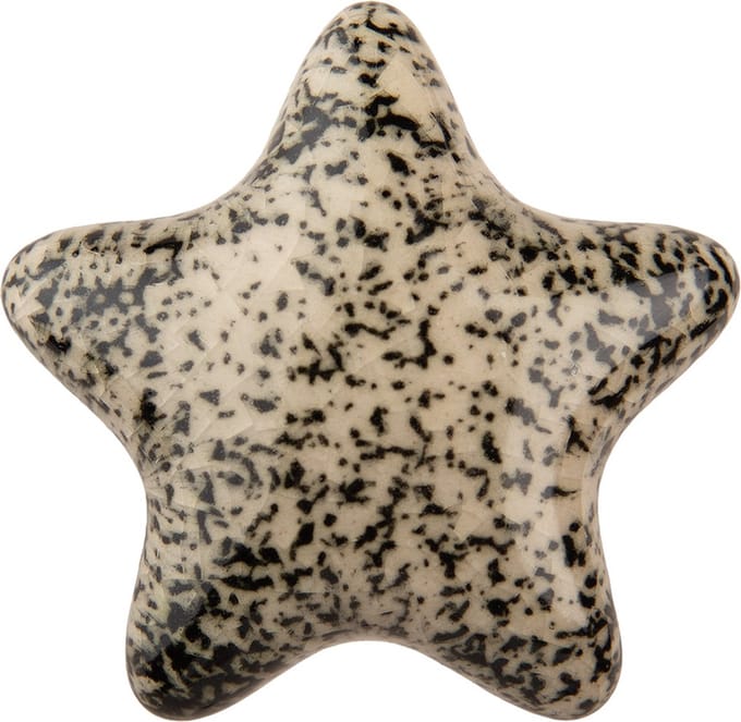 Clayre & Eef Deurknop 4 cm Zwart Keramiek