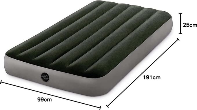Twin DURA-Beam Prestige Airbed with Battery Pump 64777 - Colourful Design - Intex