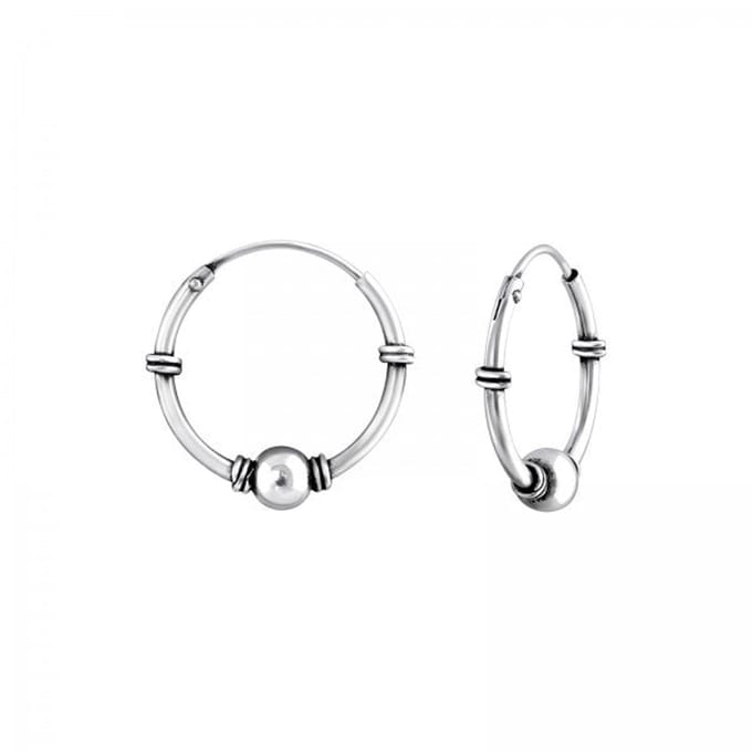 Karma Bali hoop oorringen BIJO-3 Zilver (10MM)