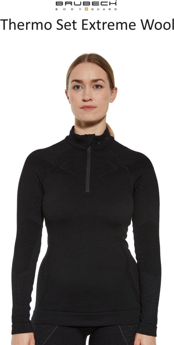 Brubeck Dames Thermo Set - Extreme Merino Wol - Zwart L