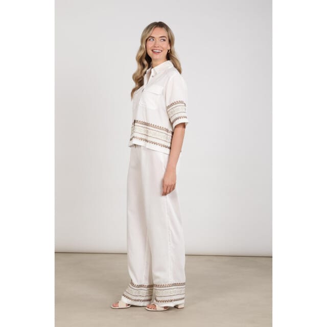 Nukus Valerie Pants Embroidery Pantalons Off White Nks09049