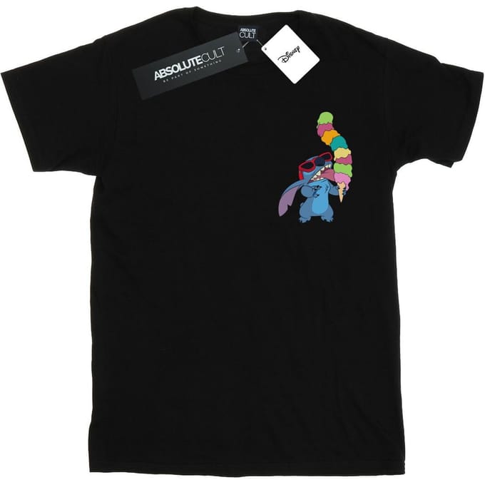 Disney Heren Lilo en Stitch ijs T-shirt (Zwart)