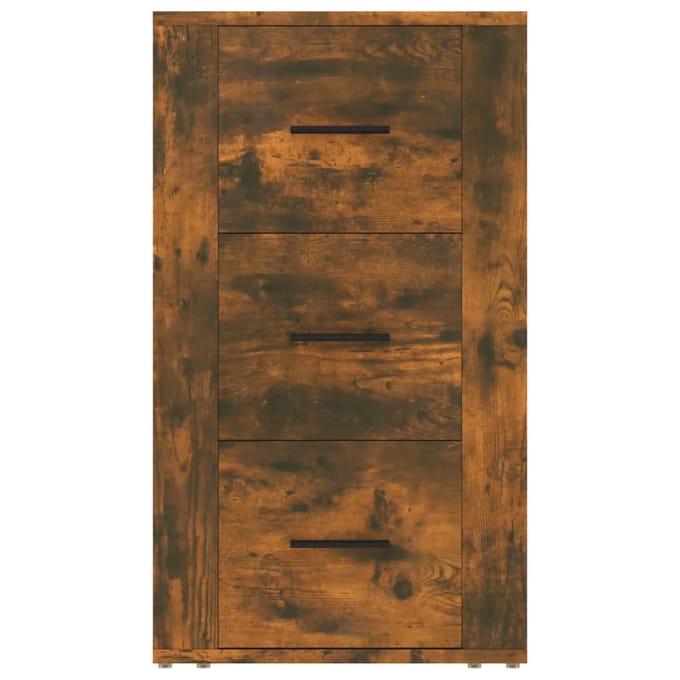vidaXL - Dressoir - 40x33x70 - cm - bewerkt - hout - gerookt - eikenkleurig