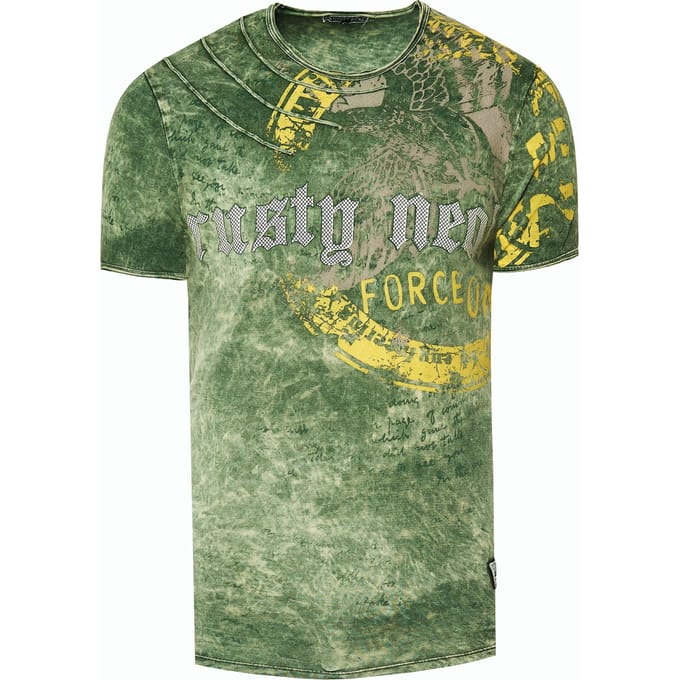 gewassen T-shirt met adelaarprint